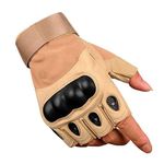 New Vastra Lok Tactical Hard Knuckle Half Finger Gloves Men's Army Military Combat Hunting Shooting Airsoft Paintball Police Duty-Fingerless Skin Color