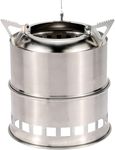 HARI - Wood Burning Camp Stove Portable Foldable Stainless Backpacking Stove for Hiking Camping Survival BBQ