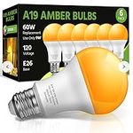 LED Amber Light Bulbs, A19 9W(60W E