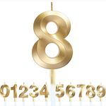 Polly Online Birthday Number Candles 3D Shape Birthday Cake Candles Gold Glitter Birthday Candles Decorative Decoration for Birthday Anniversary Wedding Party Graduation Party