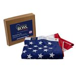 Valley Forge Flag Elizabeth Ross American Flag, Nylon, PERMA-NYL 5'x8', 100% Made in USA, Sewn Stripes, Embroidered Stars, Heavy-Duty Brass Grommet, Premier US Products by