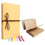 Techson 2 Pack Accordion Photo Album, 8 x 6 inches DIY Hardcover Scrapbook, Stretchable Folding Kraft Style Poster Memory Sketchbook