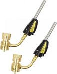 QWORK Turbo Torch Tips, 2 Pack Torch Swirl, MAP-Pro/LP Gas, Self Lighting, Gas Self Ignition Turbo Torch Regulator Brazing Soldering Welding Plumbing Gun