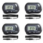 Veanic 4-Pack Digital Aquarium Fish Tank Thermometer Terrarium Water Temperature Meter Gauge with Water-Resistant Sensor Probe for Reptile Turtle Incubators (Black)