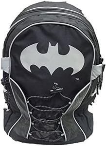 DC Comics Batman - Licenza ufficiale Zaino Scuola 3 Tasche - Inserti catarifrangenti argento per la massima sicurezza - spallacci imbottiti e fondo preformato - 31x43x24cm