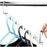 H&S Metal Space Saving Hangers for Closet Organization - Hang 6 Clothes in 1 - Heavy-Duty Non-Slip Storage Saver Coat Hanger