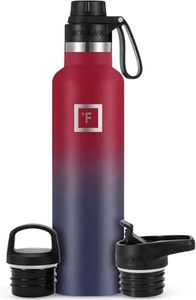 IRON °FLASK Botella de Agua para Deportes de Boca Estrecha - 24 oz, 3 Tapas (Tapa de Pico), Acero Inoxidable con Aislamiento al vacío, frío Caliente, Moderno Arco Iris Oscuro de Doble Pared