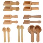 14 pcs Mini Wooden Spoons, CNYMANY 7.5cm-11cm Small Wooden Spoons Little Wooden Teaspoons for Bath Salt, Spices, Candy, Washing Powder, Sugar, Honey, Tea, Coffee