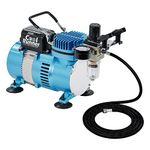 Master Airbrush 1, 5 Hp Cool Runner Ii Dual Fan Air Compressor Kit Model Tc-320 Professional Single-Piston with 2 Cooling Fans, Longer Running Time Without Overheating Regulator Water Trap, Holder