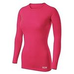 TCA Womens Thermal Tops Long Sleeve Compression Base Layer Running Gym Skiing Top - Cabaret, XS