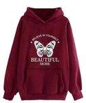 LIULA CORPORATION BEAUTIFULL LATEST PRINTED STYLISH CASUAL TRENDY BEST WINTER JACKET HOODIES FOR WOMEN AND GIRL (L, MAROON)