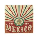 Mexican Bandana by Ambesonne, Retro Pop Art Style Mexico Calligraphy with Tribal Classic Icon on Grunge Image, Printed Unisex Bandana Head and Neck Tie Scarf Headband, 22 X 22 Inches, Multicolor