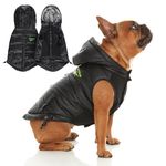 Reebok Dog Puffer Jacket - Waterproof Dog Vest with Hoodie, Dog Winter Clothes for Small, Medium, and Large Dogs, Premium Windproof Dog Snow Jacket Perfect for Cold Weather, Comes with Leash Hole