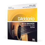 D'Addario Guitar Strings - Acoustic Guitar Strings - 80/20 Bronze - For 6 String Guitar - Deep, Bright, Projecting Tone - EJ14 - Bluegrass Lt. Top/Med. Bottom, 12-56