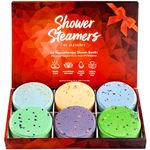 Cleverfy Shower Steamers Aromatherapy - Box of 6 Premium Shower Bombs with Essential Oils.Self Care Christmas Gifts for Women and Gifts for Mom. Red Set