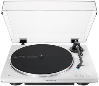 Audio-Technica AT-LP70XBT Fully Automatic Wireless Belt-Drive Turntable (White/Silver)