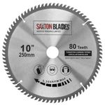 Saxton TCT Circular Wood Saw Blade 250mm x 30mm x 80T for Bosch, Makita etc fits 255mm saws