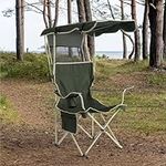 Navaris Foldable Beach Chair with Canopy Shade - Folding Chairs for Adults with Sun Umbrella for Outdoor Use - Lawn, Beach, Sports, Camping, Picnics - Lightweight & Easy to Carry