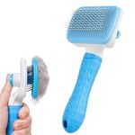 PANCA PANCA Blue Pet Hair Brush Comb | Self Cleaning Dog Hair Brush for Cats & Dogs | Compact Lint Remover Grooming Tool for Sofa Clothes Carpet | Pet Accessories for Persian Cat Puppy – Home Use Kit