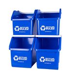 Blue Stackable Recycling Bin Container with Handle 6 Gallon - Bins by Recycling Rules!