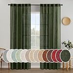 MIULEE Olive Green Linen Curtains 8