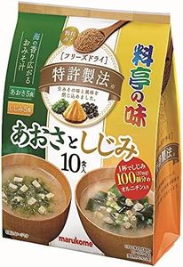 Marukome Freeze Dried Big Ryotei Aosa Seaweed and Shijimi Miso Soup 65 g x 12p