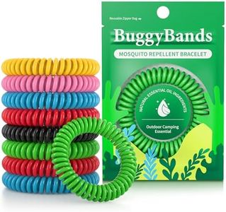 BuggyBands Mosquito Bracelets, 48 Pack Individually Wrapped, DEET Free, Natural and Waterproof Band