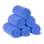 JML Microfiber Bath Towels, Bath Towel Sets (6 Pack, 27" x 55") - Extra Absorbent and Fast Drying,Multipurpose Microfiber Towel for Bath, Beach, Pool, Sports, Yoga - Blue