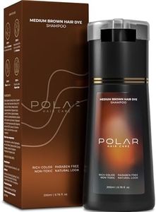 POLAR HAIR CARE Polar Haircare - Hair Dye Shampoo for Gray Hair for Women & Men (Medium Brown) Natural Hair Dye Kit - Semi Permanent Hair Dye Shampoo - Vegan Hair Dye USA 6.76 Fl Oz