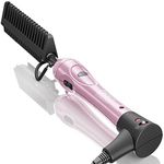 500 Degree hot Comb Hair Straightener,Temperature Adjustable Plug in hot Comb,60 min Shut Off Press Comb,Ceramic Heat Comb,hot Comb Electric for Wigs,Pink hot Combs for Natural Black Hair