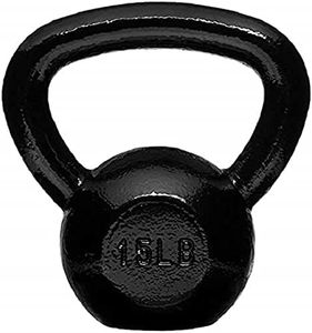 Amazon Basics Cast Iron Kettlebell with Enamel Finish, 15lbs / 6.8kgs, Black