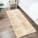 MODEFE 2x6 Feet Runner Rug Carpet Beige Geometric Printed Primium Persian Carpets for Bedroom/Living Area/Home with Anti Slip Backing - Perfect As Runner Rug for Living Room & Hallways