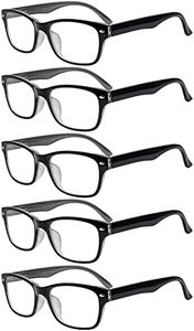 SIGVAN Reading Glasses 5 Packs Blue Light Blocking Eyeglasses Quality Spring Hinge Colorful Computer Readers for Women Men, 5 Black