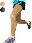 Sparthos Leg Compression Sleeves - Aid in Recovery and Support Active Lifestyle - Innovative Breathable Elastic Blend - Anti Slip, Day & Night Wear (Desert Beige, X-Large)