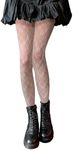 SHENHE Women's 1pc Sheer Mesh Pattern Tights High Waist Fashionable Sexy Streetwear Fishnet Stockings Floral White One-Size