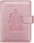 Nathalie Leather Passport Holder Cover Case RFID Blocking Travel Wallet (Rose)