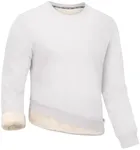 Gihuo Men's Crewneck Sweatshirt Winter Warm Sherpa Lined Pullover Fleece Top Heavyweight Loungewear Sweatshirt (White01, Small)