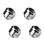 Barrow G1/4" to 14mm Hard Tubing Compression Fitting, Smooth Finish, Silver Shiny, 4-Pack