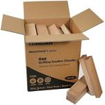 CONSDAN Wood Chips for Smoker, USA Grown Oak Pizza Oven Wood, BBQ Cooking Natural Wood Chunks, Kiln Dried Firewood, Smoking Wood Chips, All Natural Barbecue Smoker Blocks for Smoking Meat (30 LBS)