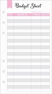 Set of 180 Sheets Expense Tracker, 6-Hole Punched Budget Sheets for A6 Planner Binder, 3 3/4" x 6 3/4"