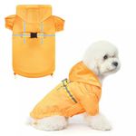 BEAUTYZOO Dog Raincoat with Harness Built-in for Small Medium Dogs and Puppies Boys Girls, Dog Rain Jacket Hooded Slicker Poncho Waterproof Reflective Dog Clothes for Winter Cold Rainy Snowy Days, S