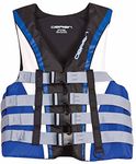 O'Brien Men's 4 Buckle Nylon Pro Life Vest (Blue/White/Black, 4X-Large, Chest 56-62-Inch)