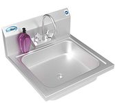 KoolMore NSF Stainless Steel Commercial Hand Sink with Goosneck Faucet 17" x 15" - Wall Mount Hand Wash Sink