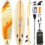 Portal Stand Up Paddle Board, 10'6x33 x6 Inflatable Paddle Boards with SUP Accessories Including Carry Bag, Hand Pump, Paddle, Leash, Fin, Repair Kit, Waterproof Phone Case, Beige