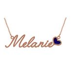 Silver Style Personalised Name Necklace for Women | Customized Name Enamel Heart Pendant Necklaces for Girls | Custom Jewellery Gift for Wife, Anniversary, Wedding, Birthday