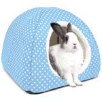 Tierecare Rabbit Hideout Large Bunny Bed Washable Rabbit House and Hideout Fleece Guinea Pig Hiding Hut for Indoor Bunnies Small Animal Hideaway