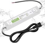24V Power Supply 90-250V AC to 24V DC 0.83A Converter, IP67 Waterproof LED Driver, 24 Volt Low Voltage Transformer, Adapter with 3 Pin Plug for LED Light, Outdoor Indoor Use