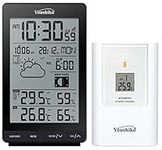 Youshiko Wireless Weather Station, (Official 2024 UK Version/Premium Quality/Clear Display) with Radio Controlled Clock Indoor Outdoor Temperature Thermometer, Humidity Barometric pressure