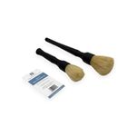 Mayfield Boars Hair Brush Set x2 – Genuine, Natural, Deep Clean, Professional, Car, Detailing, Valeting, Alloy Wheels, Engine Bay, Brake Calipers, Chemical Resistant, Metal Free