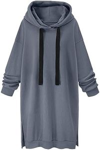 Susenstone Robe Sweat Femme Sweat A Capuche Femme Pas Cher Automne Hiver Chaud Long Hoodies A Manche Longues Vintage Ample Grand Taille Pullover Coton Pull Long Veste Ourlet Fendu